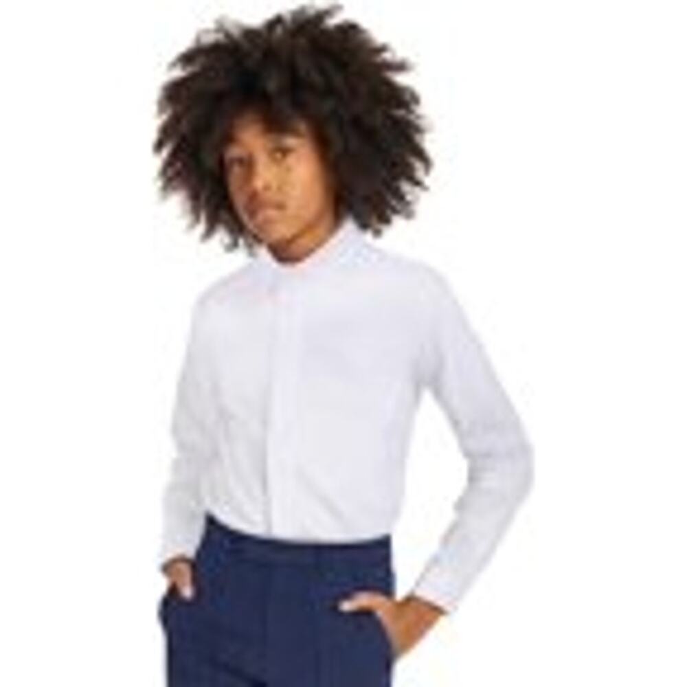 Calvin Klein WHITE Boy's Stretch Poplin Button-Front Dress Shirt, US 18
